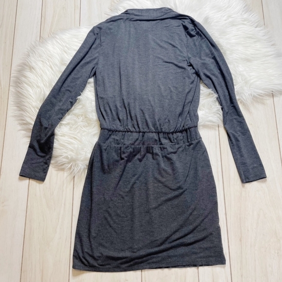 Hipster gray faux wrap dress - Picture 3 of 4